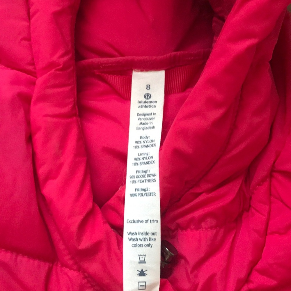 Size 8 lululemon down jacket